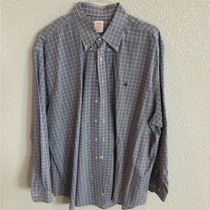 Brooks Brothers Navy Plaid Button Down Shirt